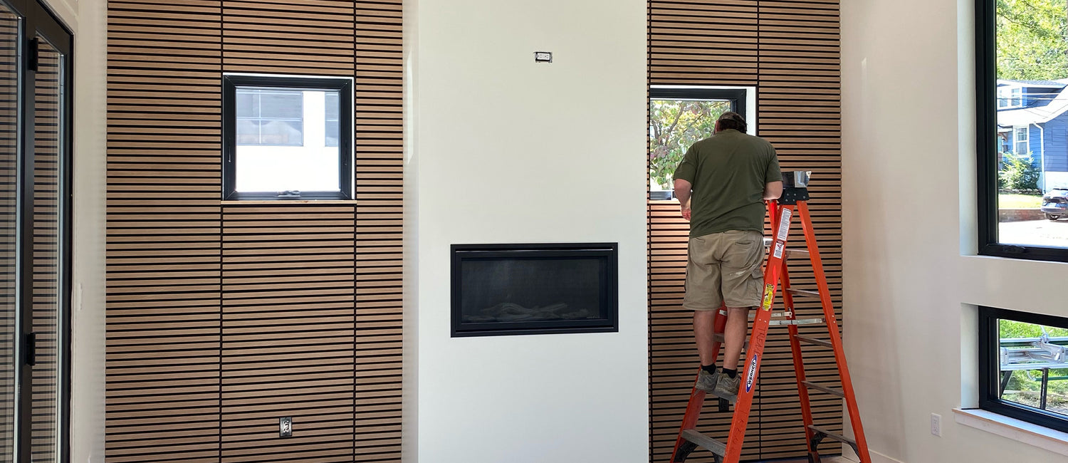 Wood slat triveneer 118.1 inch wall panel