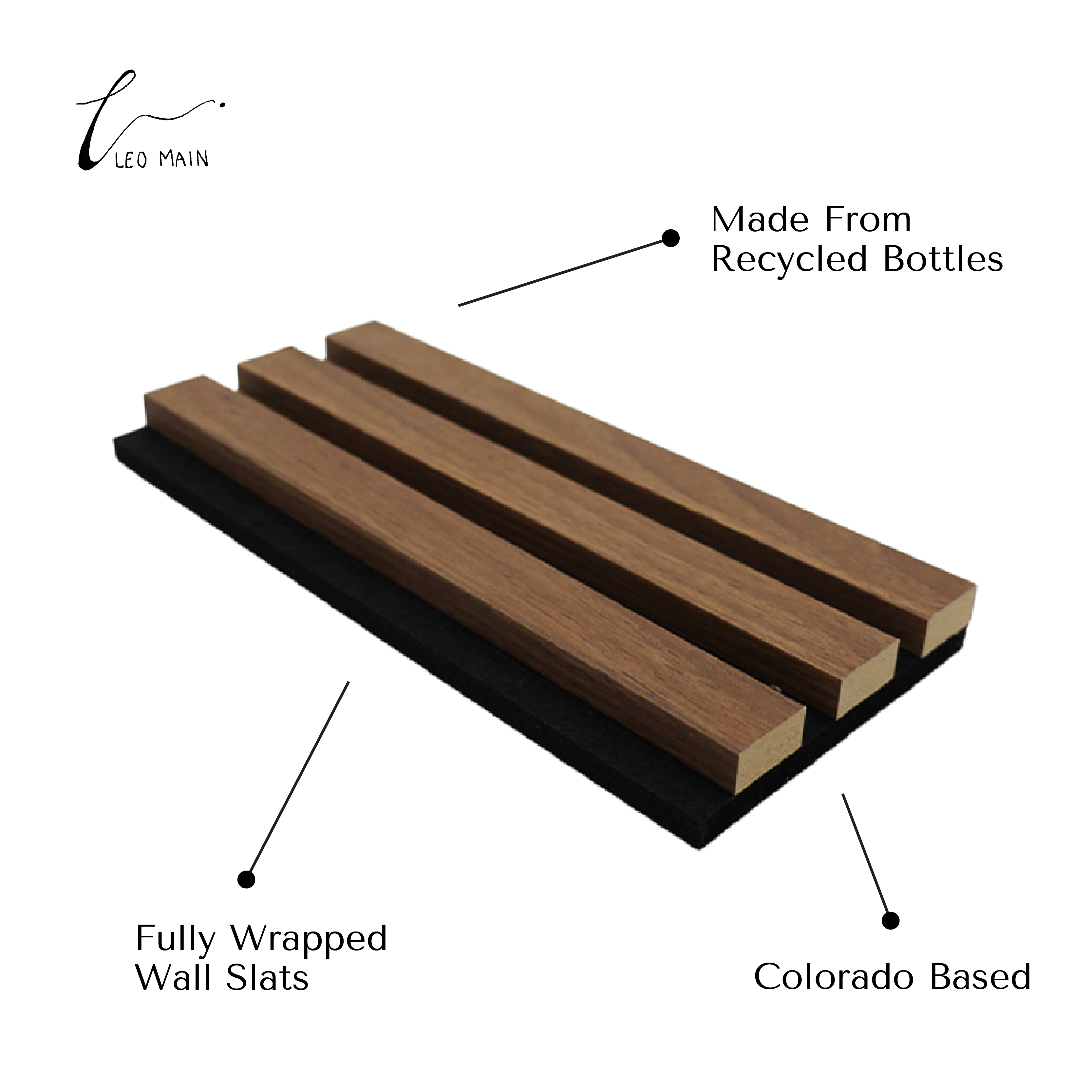 Premium 3-Sided Wood Veneer Acoustic Slat Wall Panel | Up to 10' Long