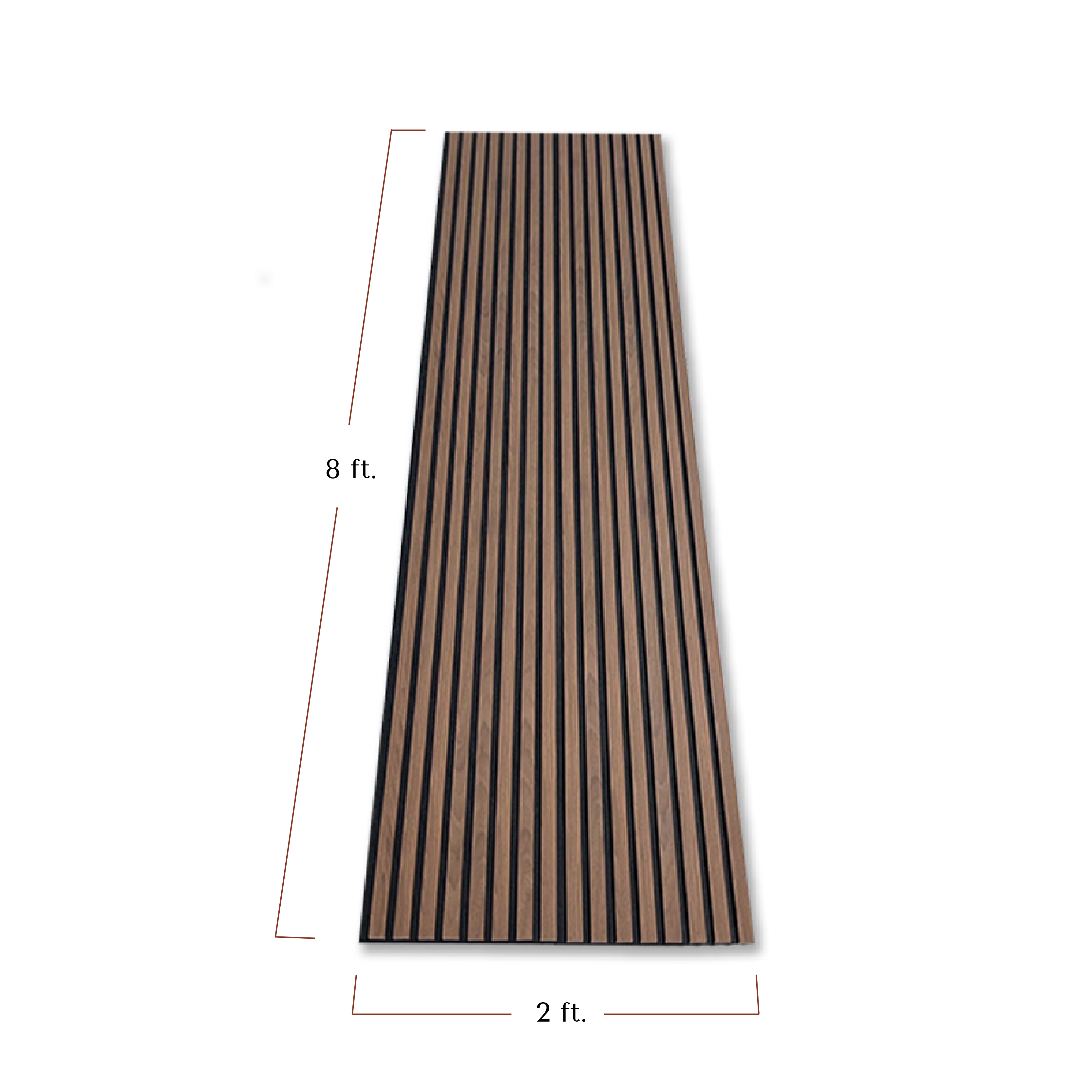 Premium 3-Sided Wood Veneer Acoustic Slat Wall Panel | Up to 10' Long