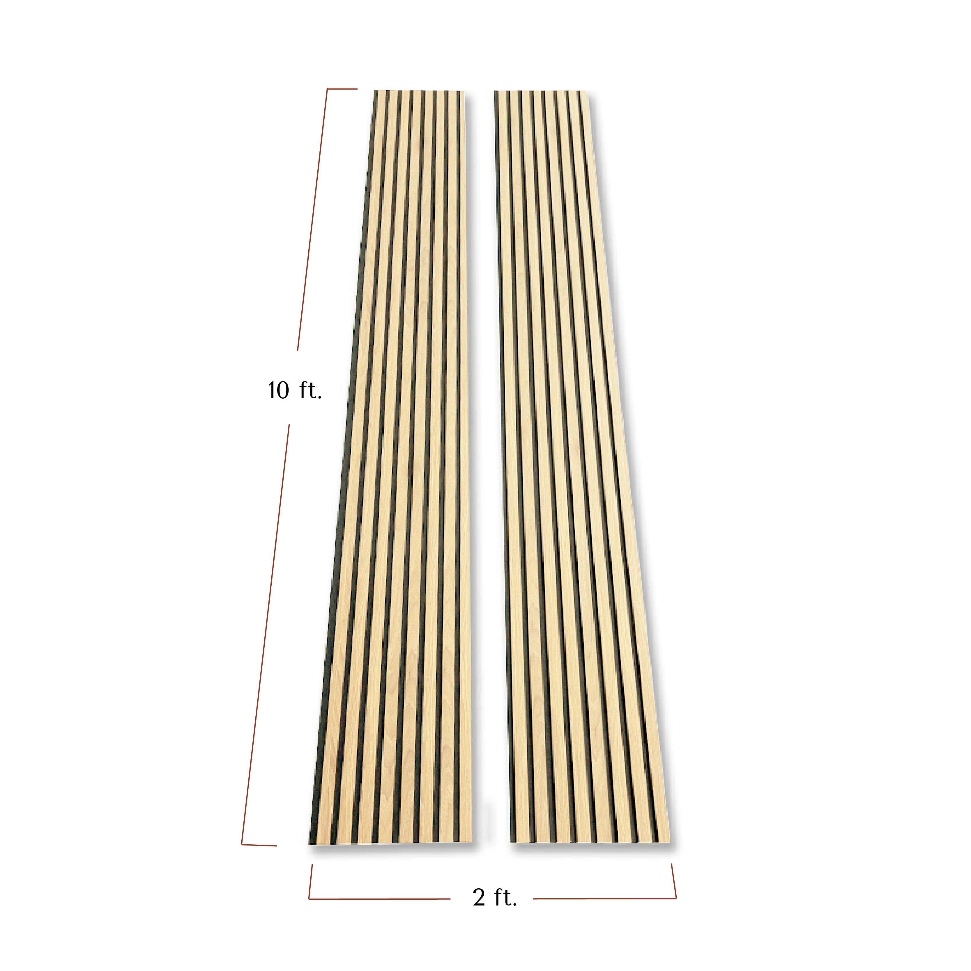 Premium 3-Sided Wood Veneer Acoustic Slat Wall Panel | Up to 10' Long