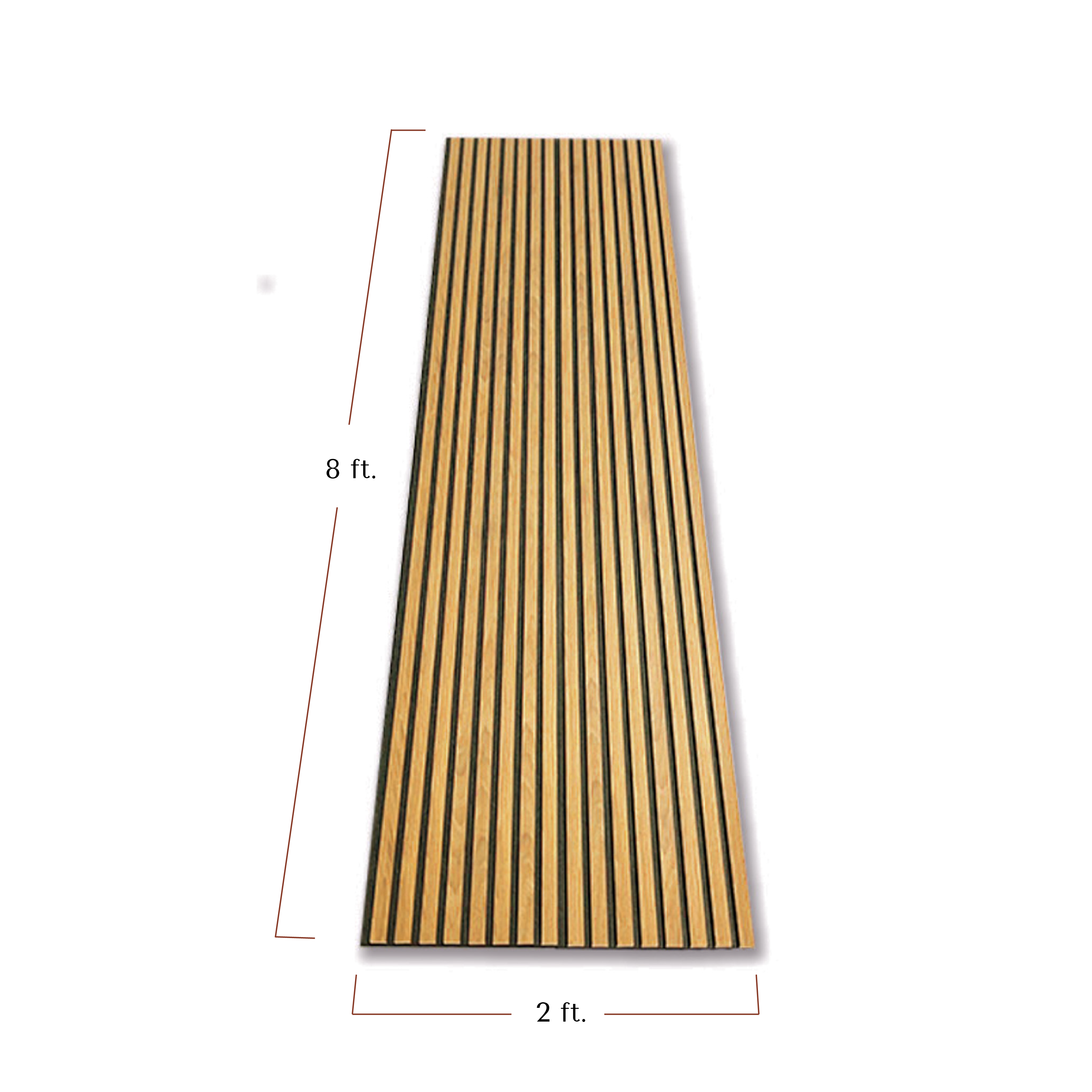 Premium 3-Sided Wood Veneer Acoustic Slat Wall Panel | Up to 10' Long