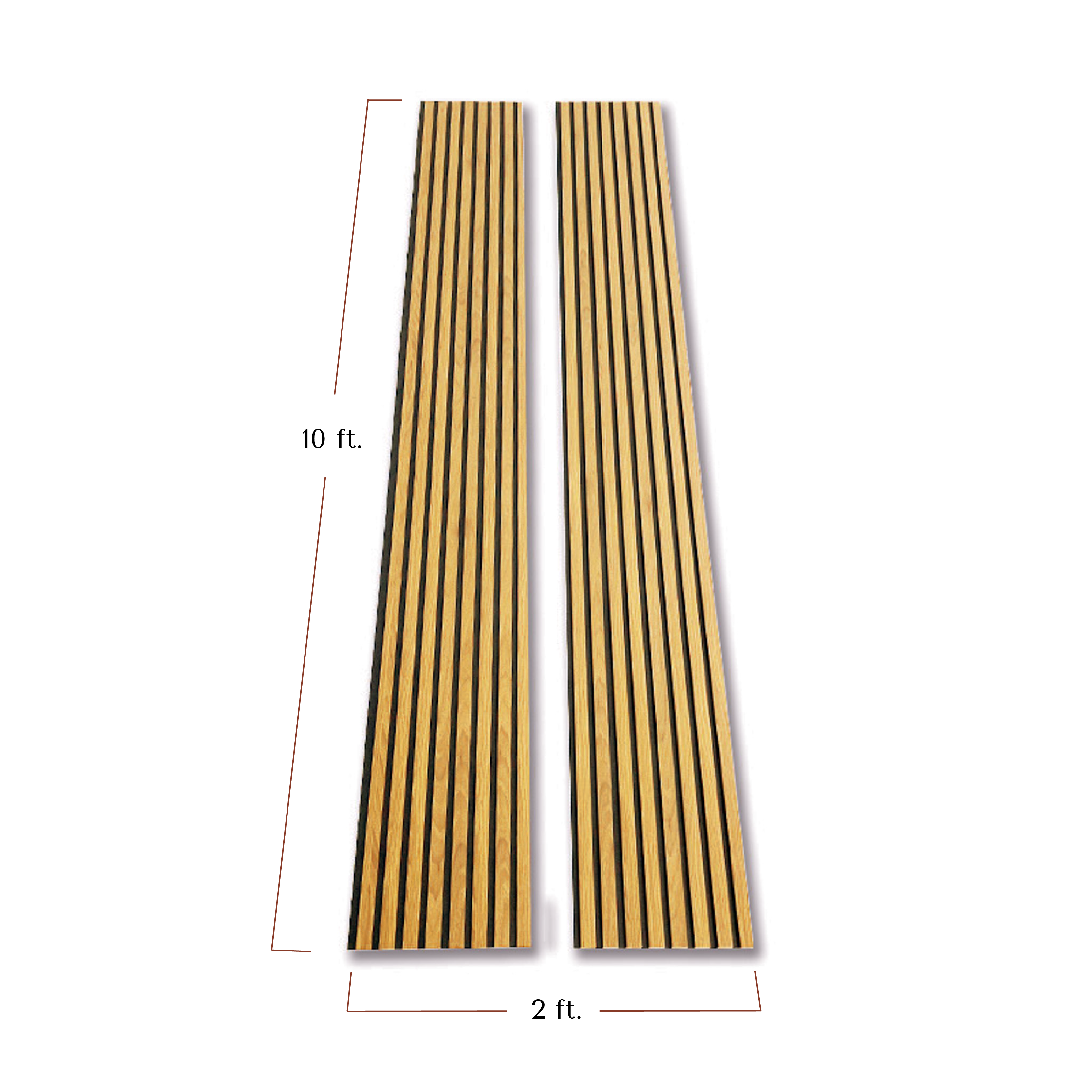 Premium 3-Sided Wood Veneer Acoustic Slat Wall Panel | Up to 10' Long