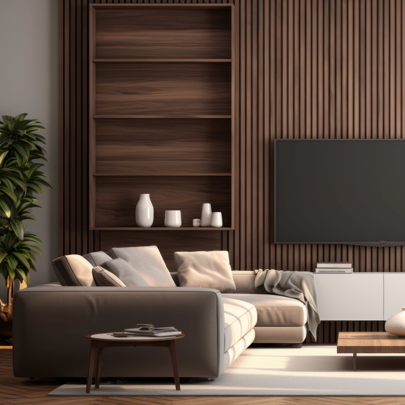 Premium 3-Sided Wood Veneer Acoustic Slat Wall Panel | Up to 10' Long