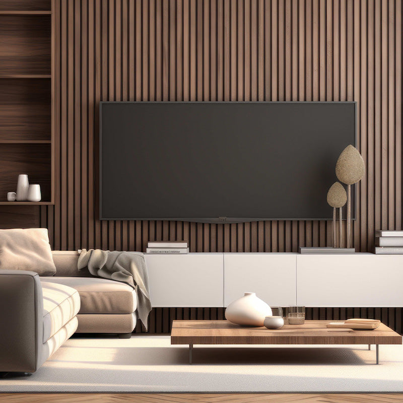 Premium 3-Sided Wood Veneer Acoustic Slat Wall Panel | Up to 10' Long