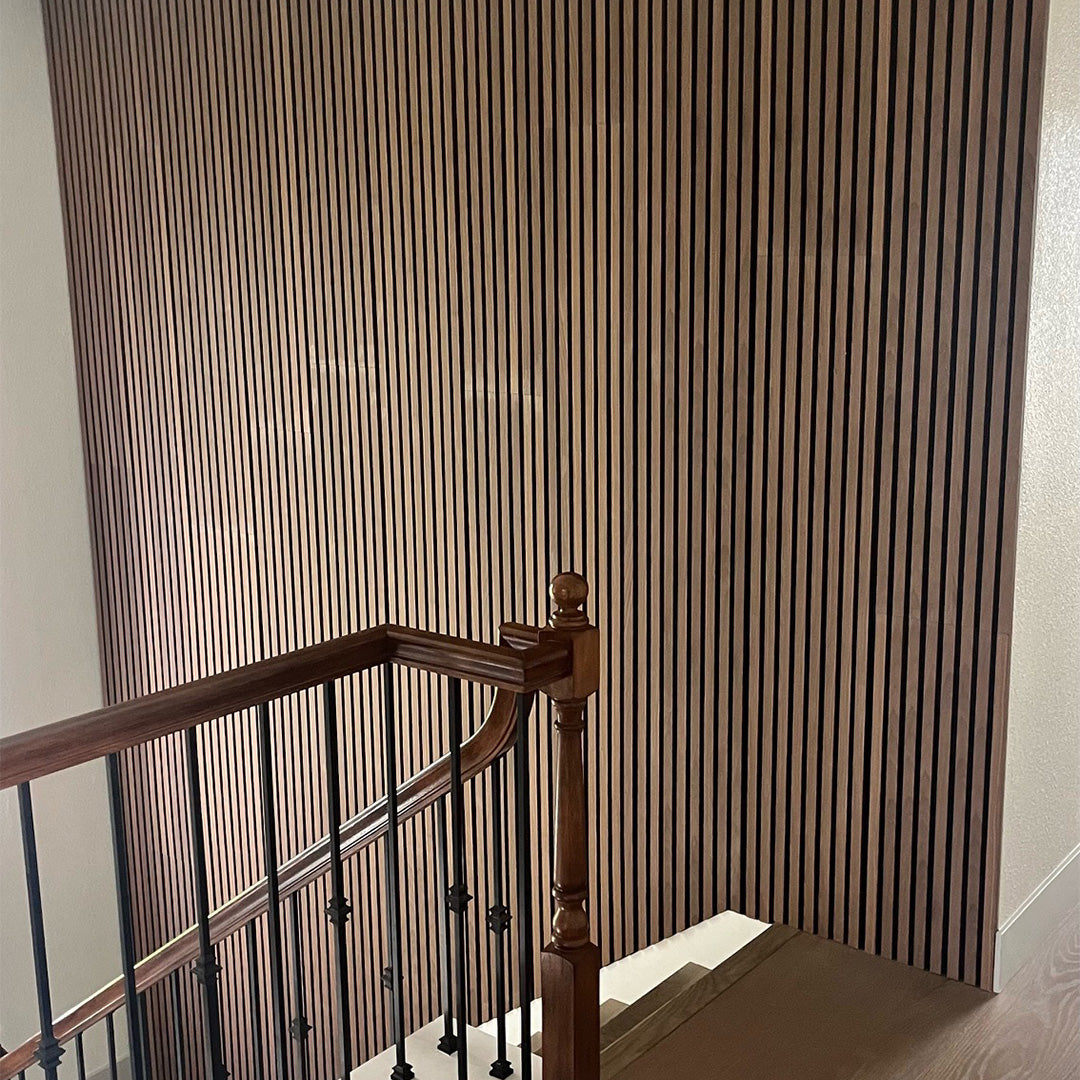 Premium 3-Sided Wood Veneer Acoustic Slat Wall Panel | Up to 10' Long