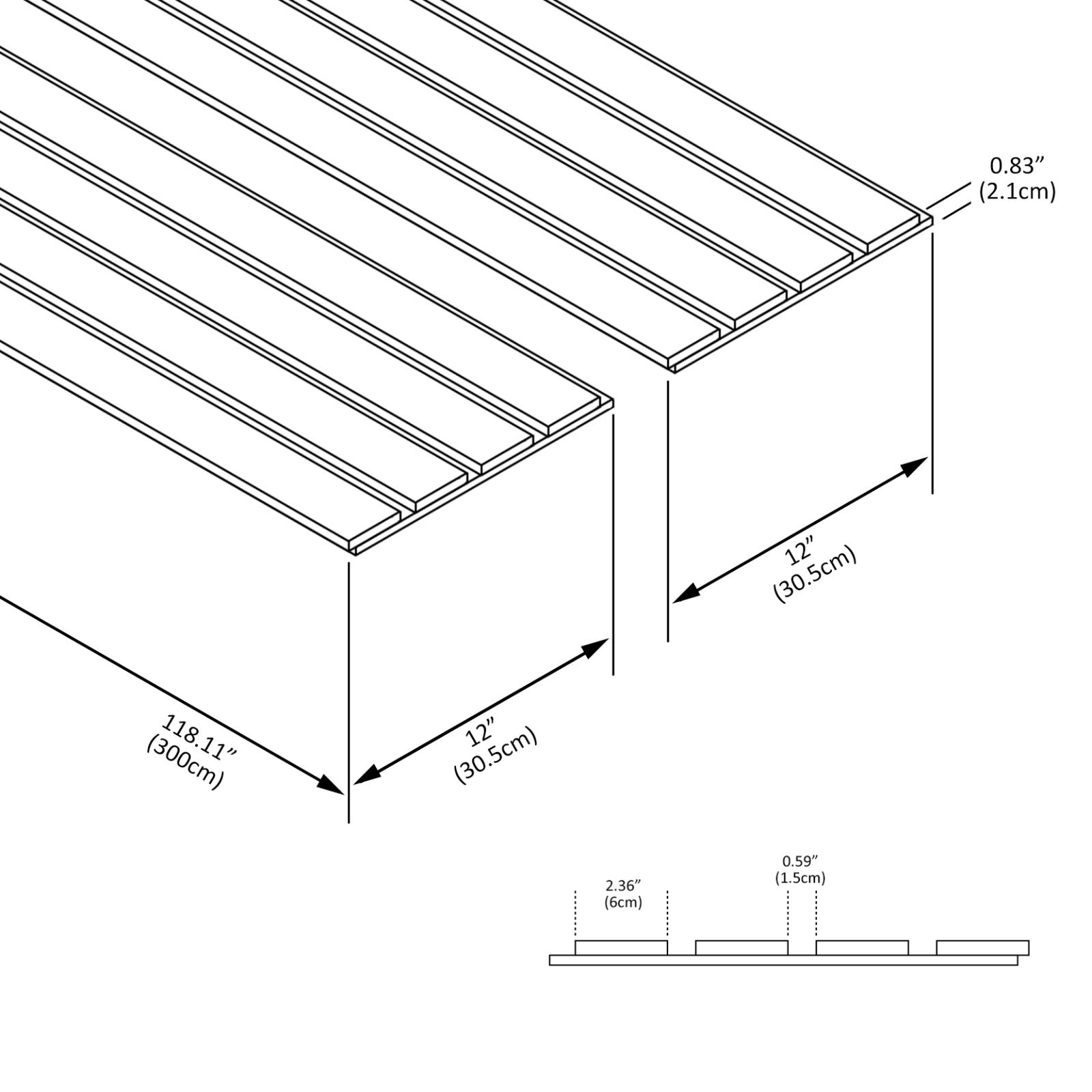 Sample Piece | Wide Wood Slat Wall Panel
