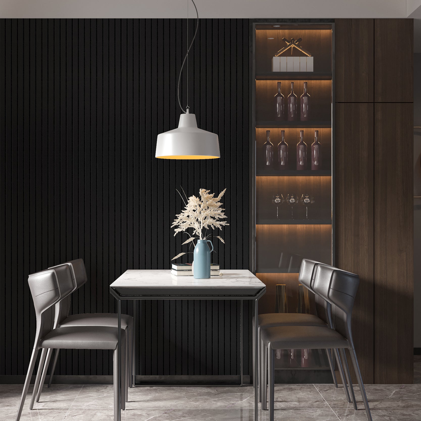Premium 3-Sided Wood Veneer Acoustic Slat Wall Panel | Up to 10' Long