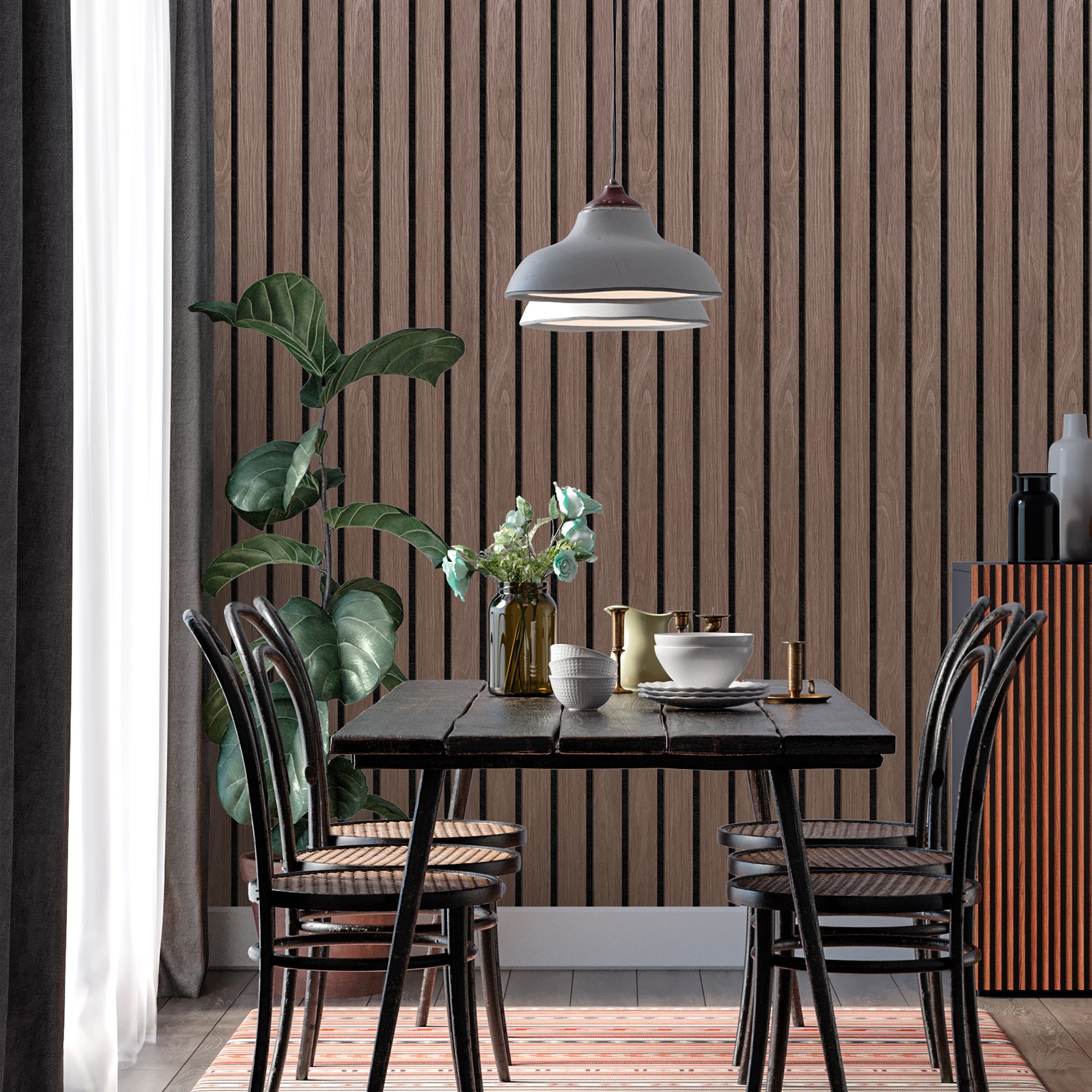 Wide Wood Slat Wall Panel