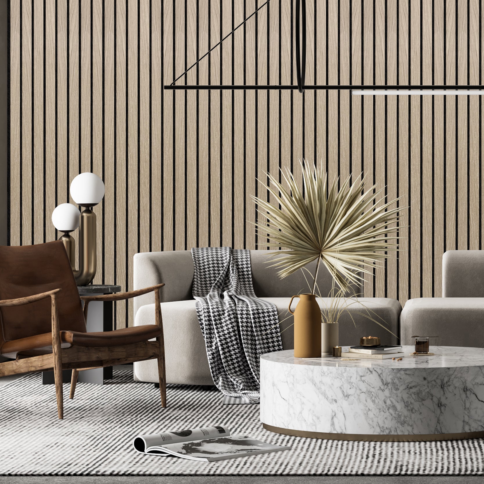 Wide Wood Slat Wall Panel