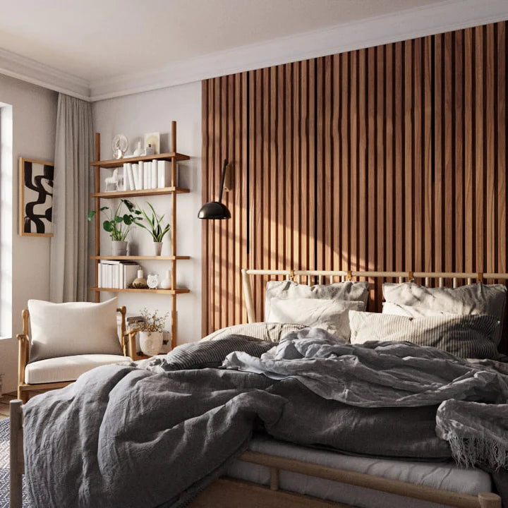 Transform Your Japandi Bedroom with Wood Slat Wall Panels