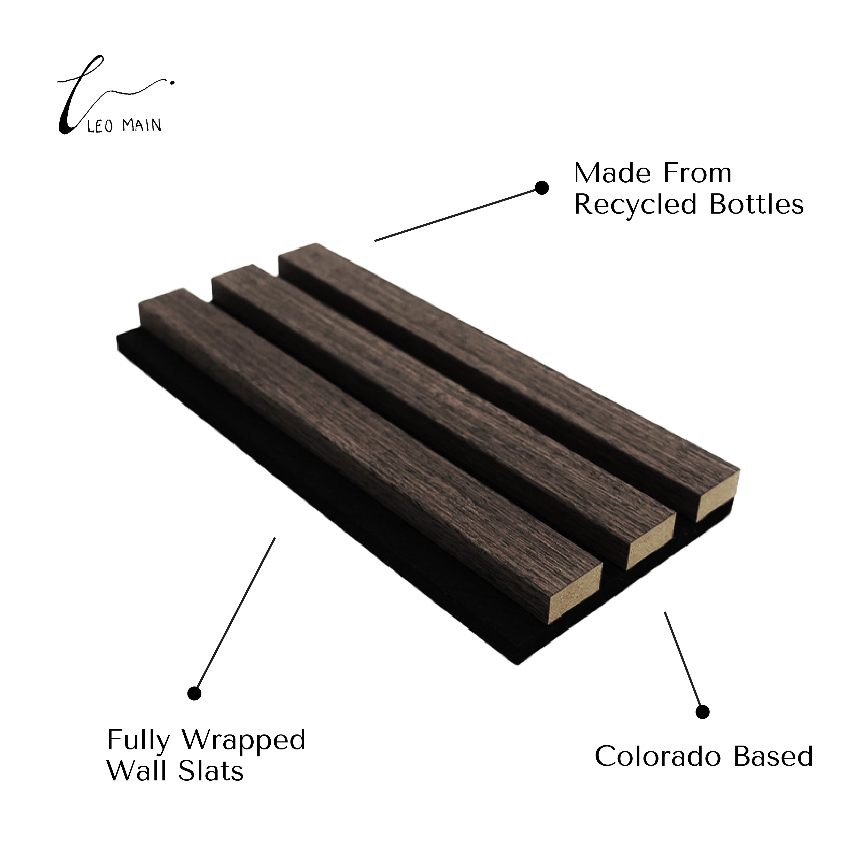 TriVeneer™ | Smoked Oak | Premium 3-Sided Wood Veneer Acoustic Slat Wall Panel