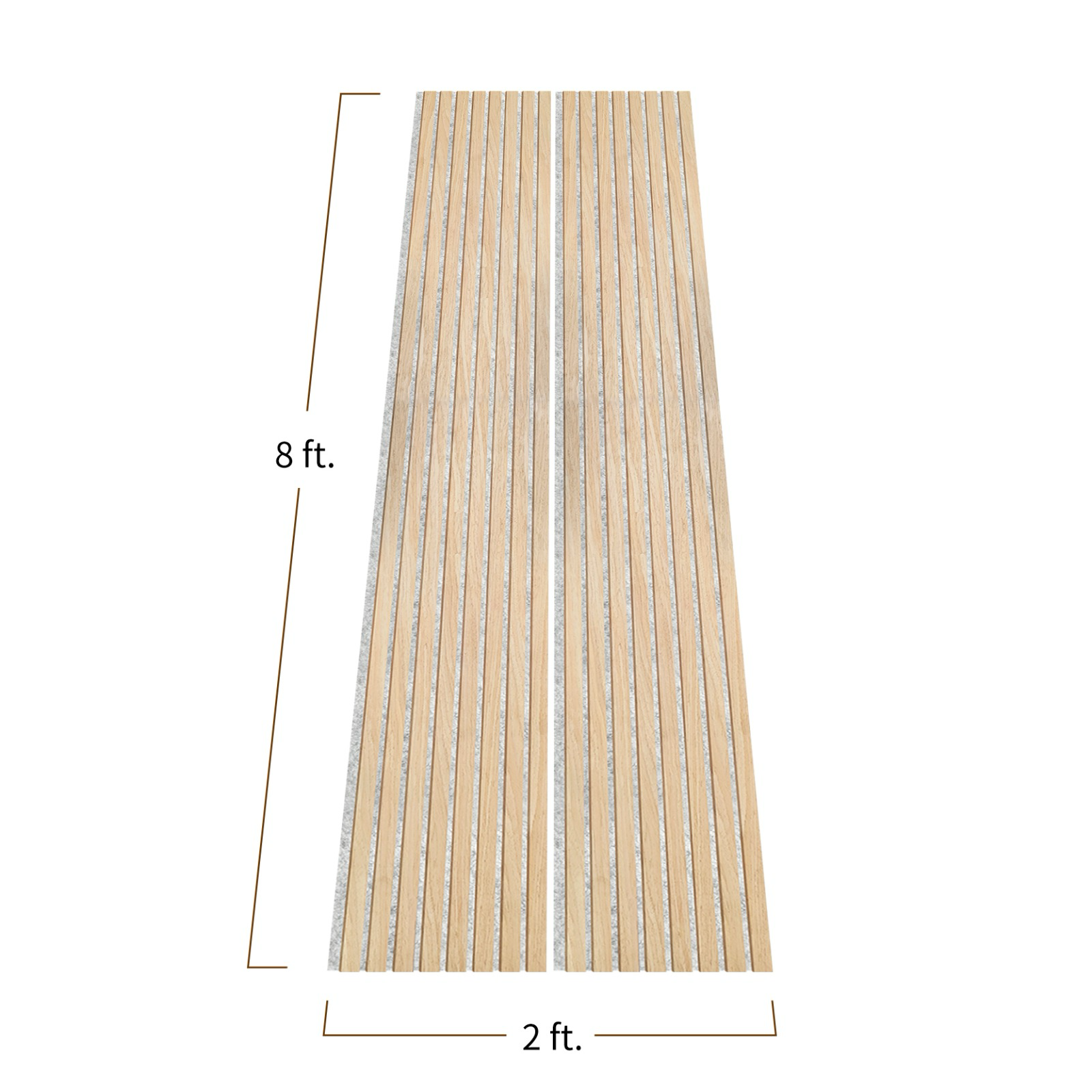 Premium 3-Sided Wood Veneer Acoustic Slat Wall Panel | Up to 10' Long